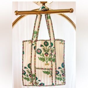 Floral Canvas Tote quilted Bag